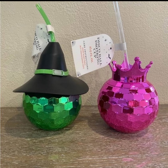 Wicked Elphaba Glinda Straw Disco Ball Cup Witch Halloween 2024 Target Bullseye - Picture 1 of 1